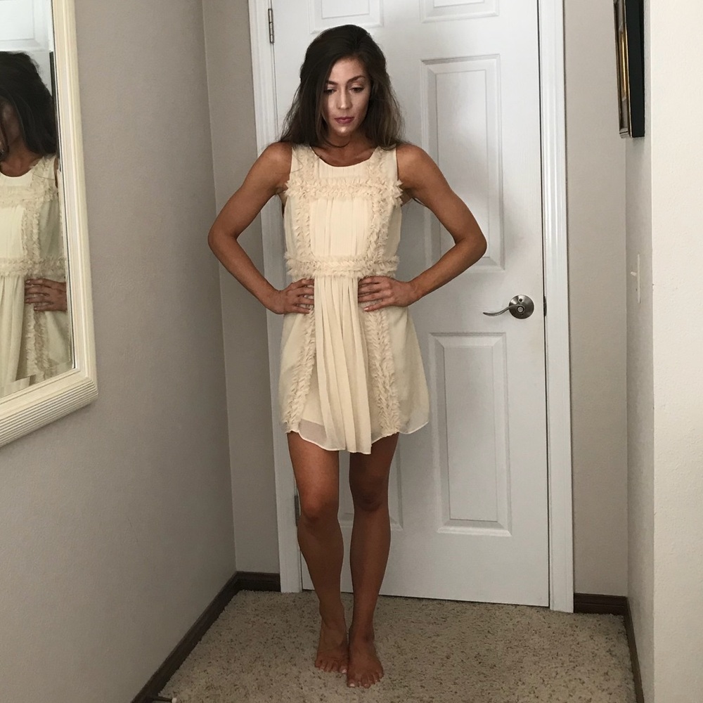 Forever 21 Cream Chiffon Dress
